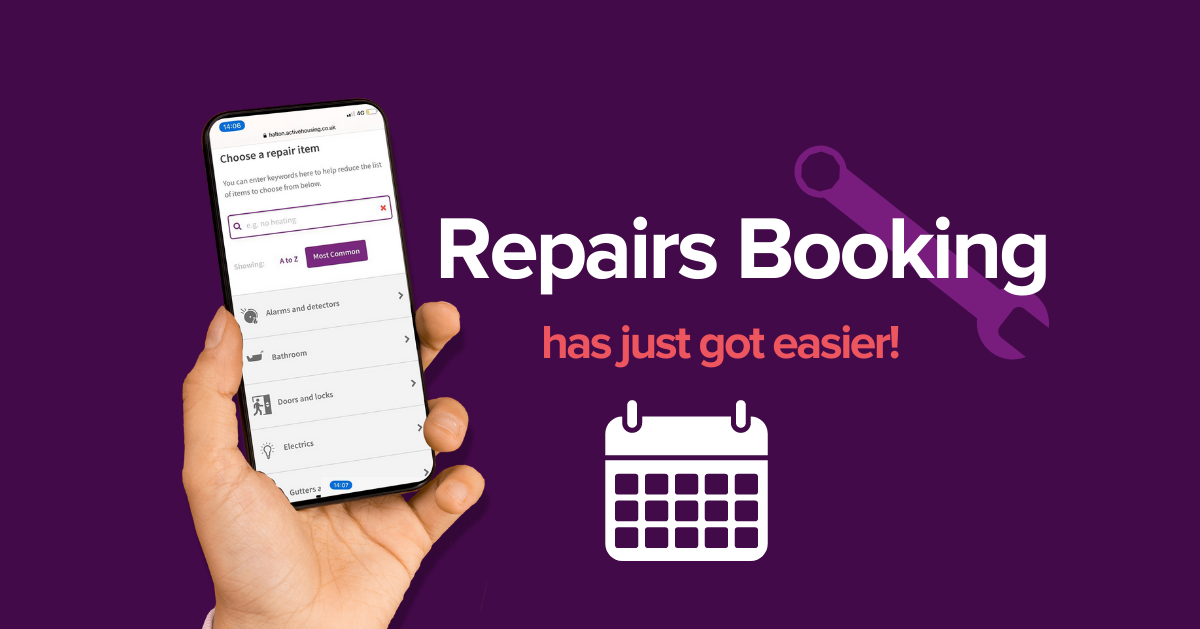 Booking Repairs has just got easier! Halton Housing